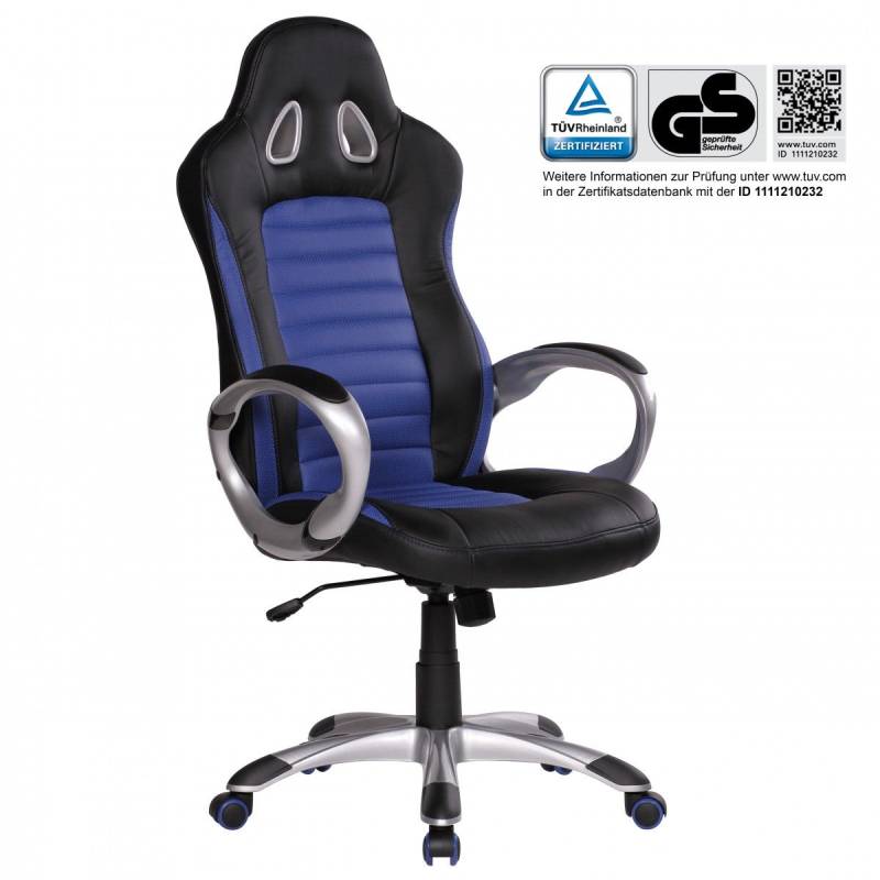 Drehstuhl Bürostuhl Chefsessel SPEED Blau / Schwarz von Fun Möbel