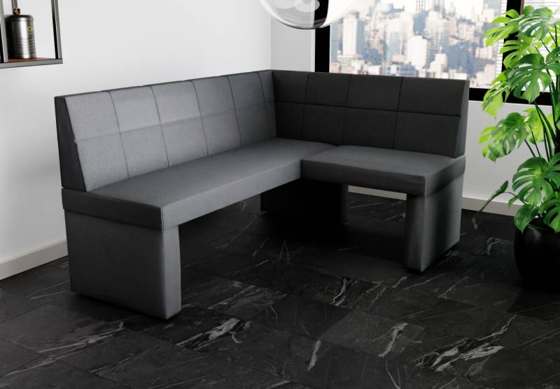 Eckbank Bank Küchenbank 196x142 cm BLAKE XL L Stoff Soro Anthrazit von Fun Möbel