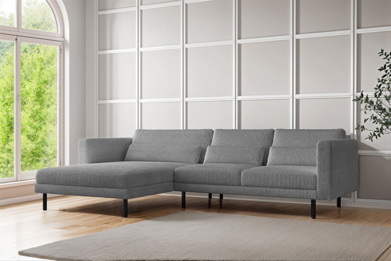 Ecksofa Designersofa AGADA in Stoff Poso Grau Ottomane Links Ecksofa Designersofa AGADA in Stoff Poso Grau Ottomane Links von Fun Moebel