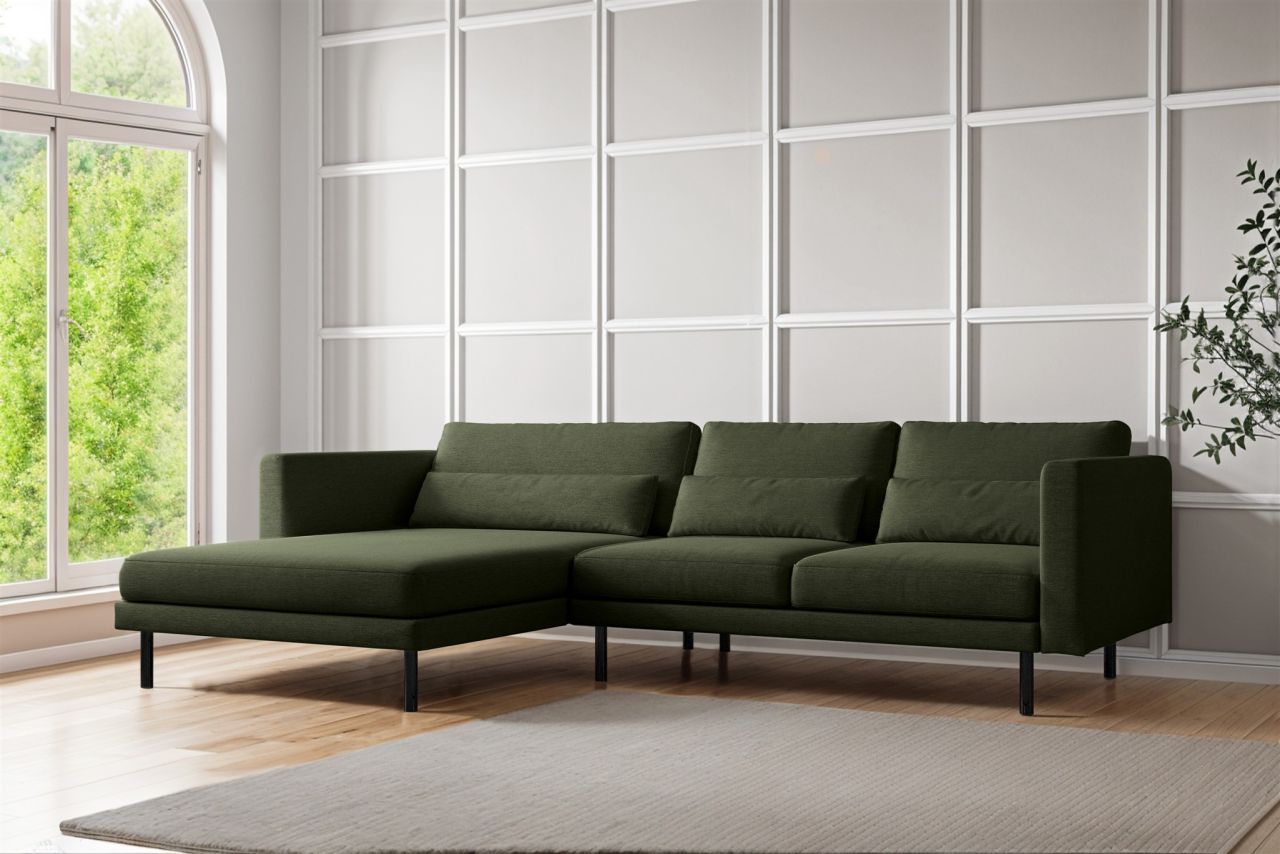 Ecksofa Designersofa AGADA in Stoff Verita Flaschengrün Ottomane Links Ecksofa Designersofa AGADA in Stoff Verita Flaschengrün Ottomane Links von Fun Moebel