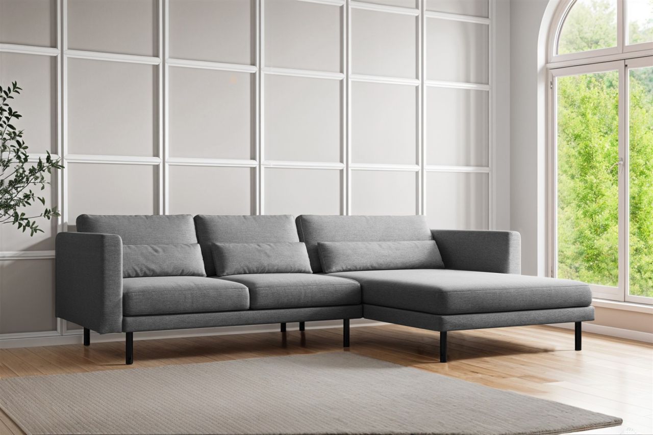 Ecksofa Designersofa AGADA in Stoff Verita Grau Ottomane Rechts Ecksofa Designersofa AGADA in Stoff Verita Grau Ottomane Rechts von Fun Moebel