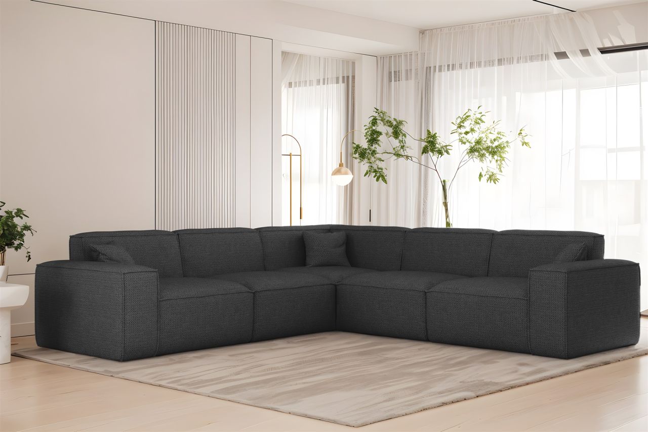 Ecksofa Designersofa CELES PREMIUM in Stoff Artico Anthrazit Seite Universal Ecksofa Designersofa CELES PREMIUM in Stoff Artico Anthrazit Seite Universal von Fun Möbel