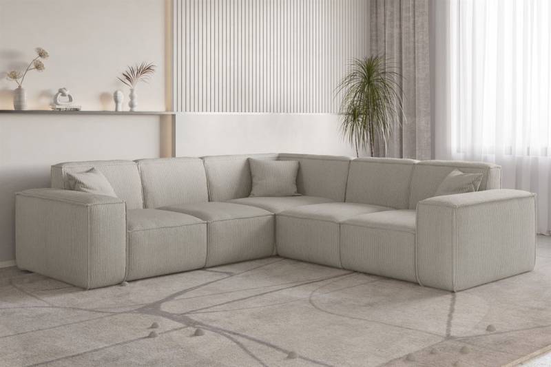 Ecksofa Designersofa CELES PREMIUM in Stoff Scala Sandgrau Seite Universal Ecksofa Designersofa CELES PREMIUM in Stoff Scala Sandgrau Seite Universal von Fun Möbel