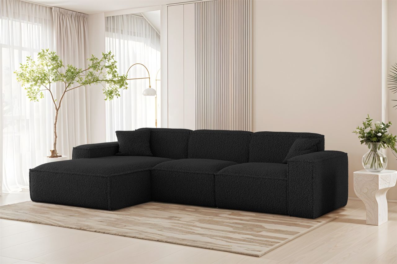 Ecksofa Designersofa CELES PREMIUM in Stoff Sven Schwarz Ottomane Links Ecksofa Designersofa CELES PREMIUM in Stoff Sven Schwarz Ottomane Links von Fun Möbel