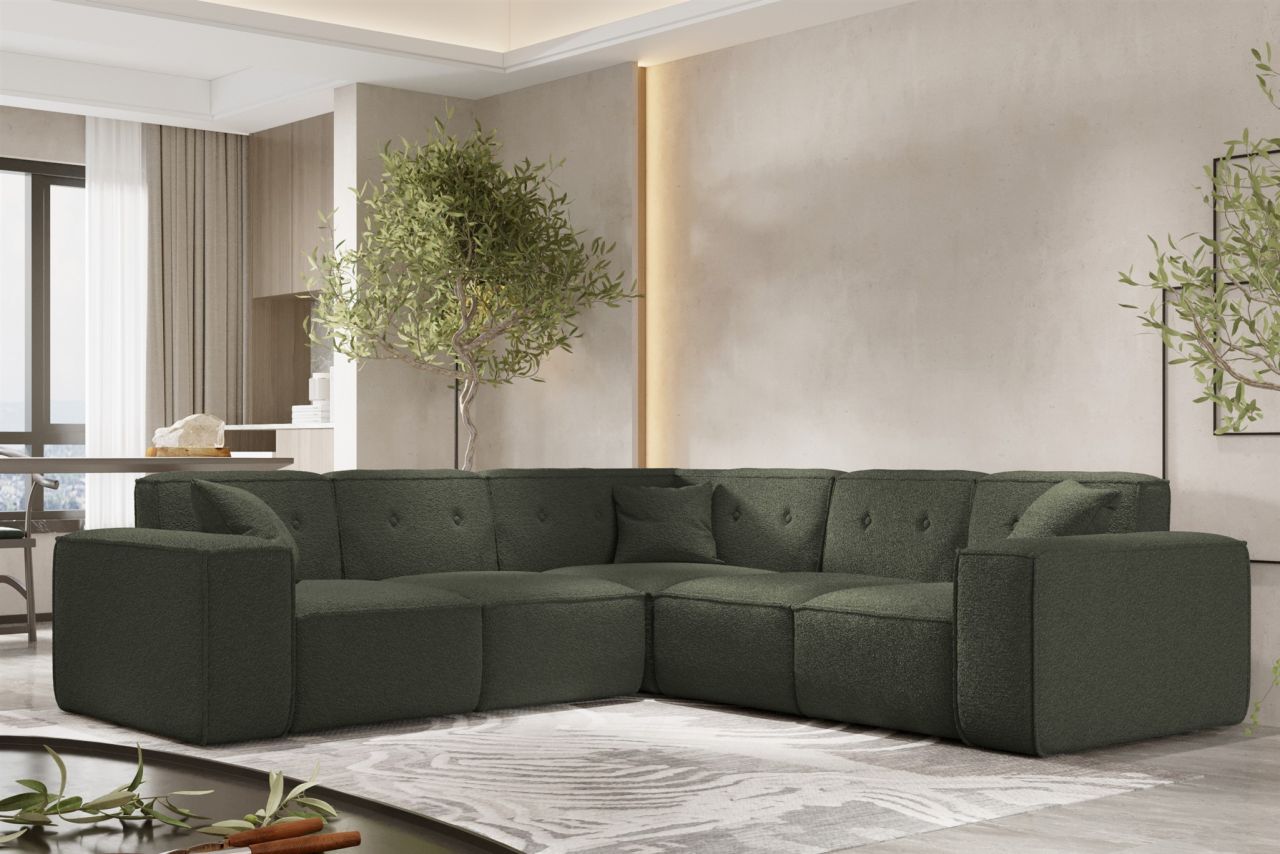 Ecksofa Designersofa CESINA in Stoff Ascot Bukla Winter Moss Seite Universal Ecksofa Designersofa CESINA in Stoff Ascot Bukla Winter Moss Seite Universal von Fun Möbel