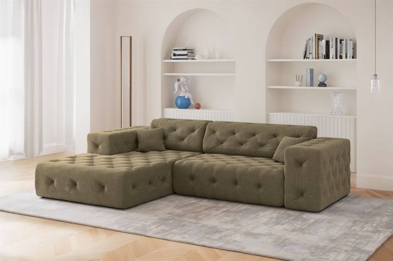 Ecksofa Designersofa CHANTAL in Stoff Moly Grün Ottomane Links Ecksofa Designersofa CHANTAL in Stoff Moly Grün Ottomane Links von Fun Moebel