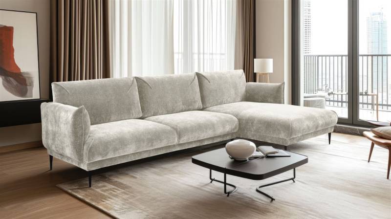 Ecksofa Designersofa MADISON XL in Stoff Dress Me Creme Ottomane Rechts Ecksofa Designersofa MADISON XL in Stoff Dress Me Creme Ottomane Rechts von Fun Möbel