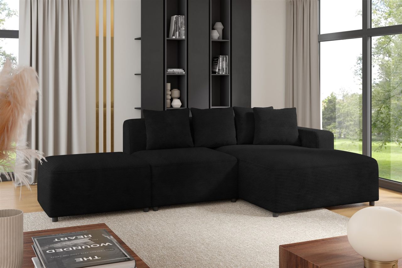 Ecksofa Designersofa MEGAN XS inkl. Hocker Stoff Poso Schwarz Ottomane Rechts Ecksofa Designersofa MEGAN XS inkl. Hocker Stoff Poso Schwarz Ottomane Rechts von Fun Möbel