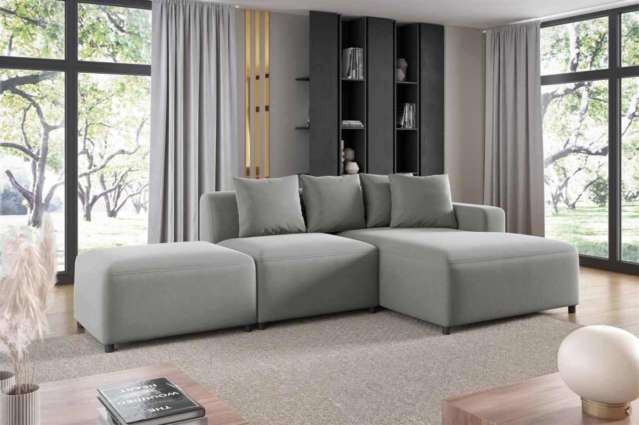 Ecksofa Designersofa MEGAN XS inkl. Hocker Stoff Salvador Hellgrau Ottomane R... Ecksofa Designersofa MEGAN XS inkl. Hocker Stoff Salvador Hellgrau Ottomane R... von Fun Möbel