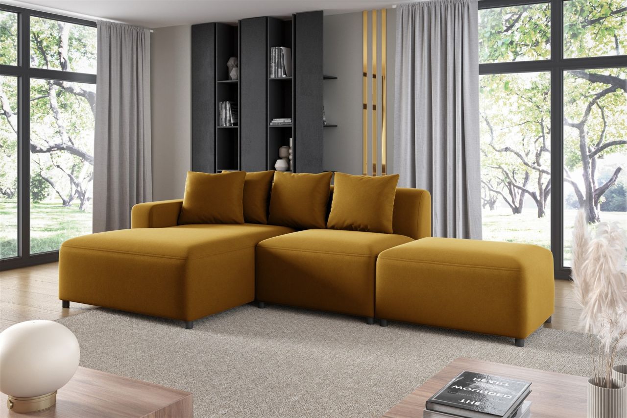 Ecksofa Designersofa MEGAN XS inkl. Hocker Stoff Salvador Honiggelb Ottomane ... Ecksofa Designersofa MEGAN XS inkl. Hocker Stoff Salvador Honiggelb Ottomane ... von Fun Möbel