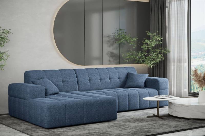 Ecksofa Designersofa NANCY in Stoff Neve Blau Ottomane Links Ecksofa Designersofa NANCY in Stoff Neve Blau Ottomane Links von Fun Möbel