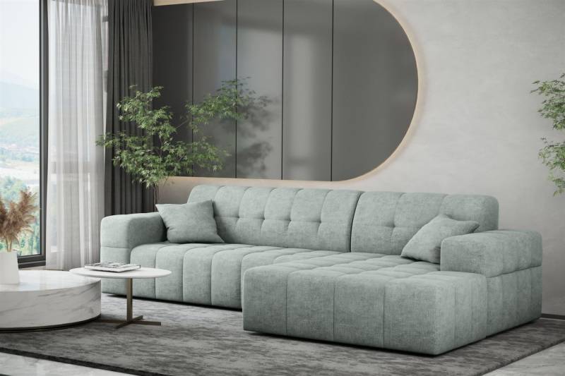 Ecksofa Designersofa NANCY in Stoff Perfekt Harmony Eisblau Ottomane Rechts Ecksofa Designersofa NANCY in Stoff Perfekt Harmony Eisblau Ottomane Rechts von Fun Möbel