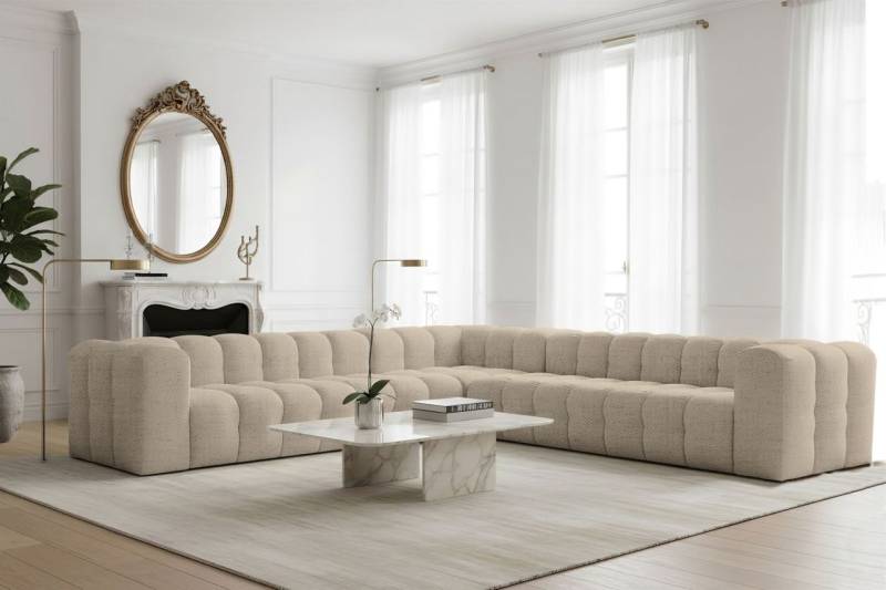 Ecksofa Designersofa SOLVIE XL in Stoff Moly Beige Seite Universal Ecksofa Designersofa SOLVIE XL in Stoff Moly Beige Seite Universal von Fun Möbel