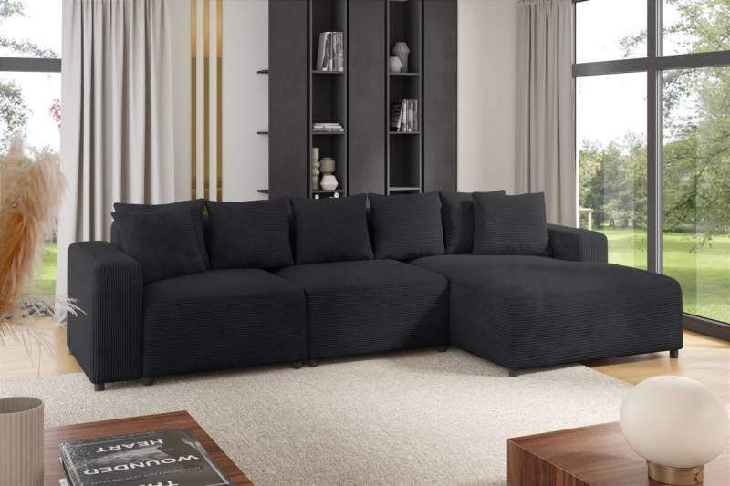 Ecksofa Designersofa Sofa MEGAN in Stoff Poso Anthrazit Ottomane Rechts Ecksofa Designersofa Sofa MEGAN in Stoff Poso Anthrazit Ottomane Rechts von Fun Möbel