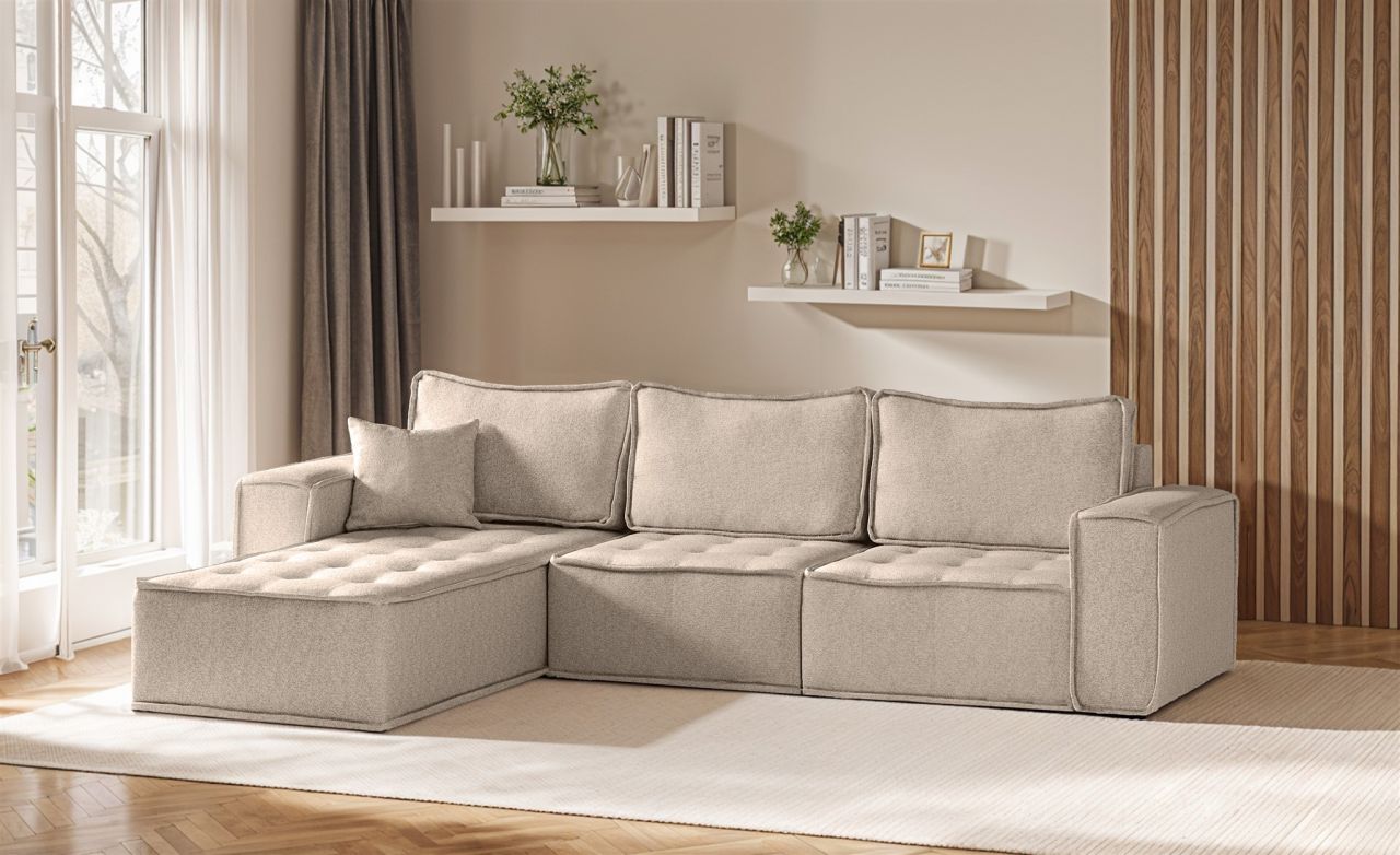 Ecksofa Modulsofa 3-teilig SANDE Stoff Alpine Toffee Ottomane Links Ecksofa Modulsofa 3-teilig SANDE Stoff Alpine Toffee Ottomane Links von Fun Möbel