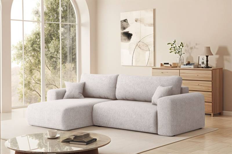 Ecksofa Schlafsofa FLORA Stoff Verita Beige Ottomane Links Ecksofa Schlafsofa FLORA Stoff Verita Beige Ottomane Links von Fun Möbel