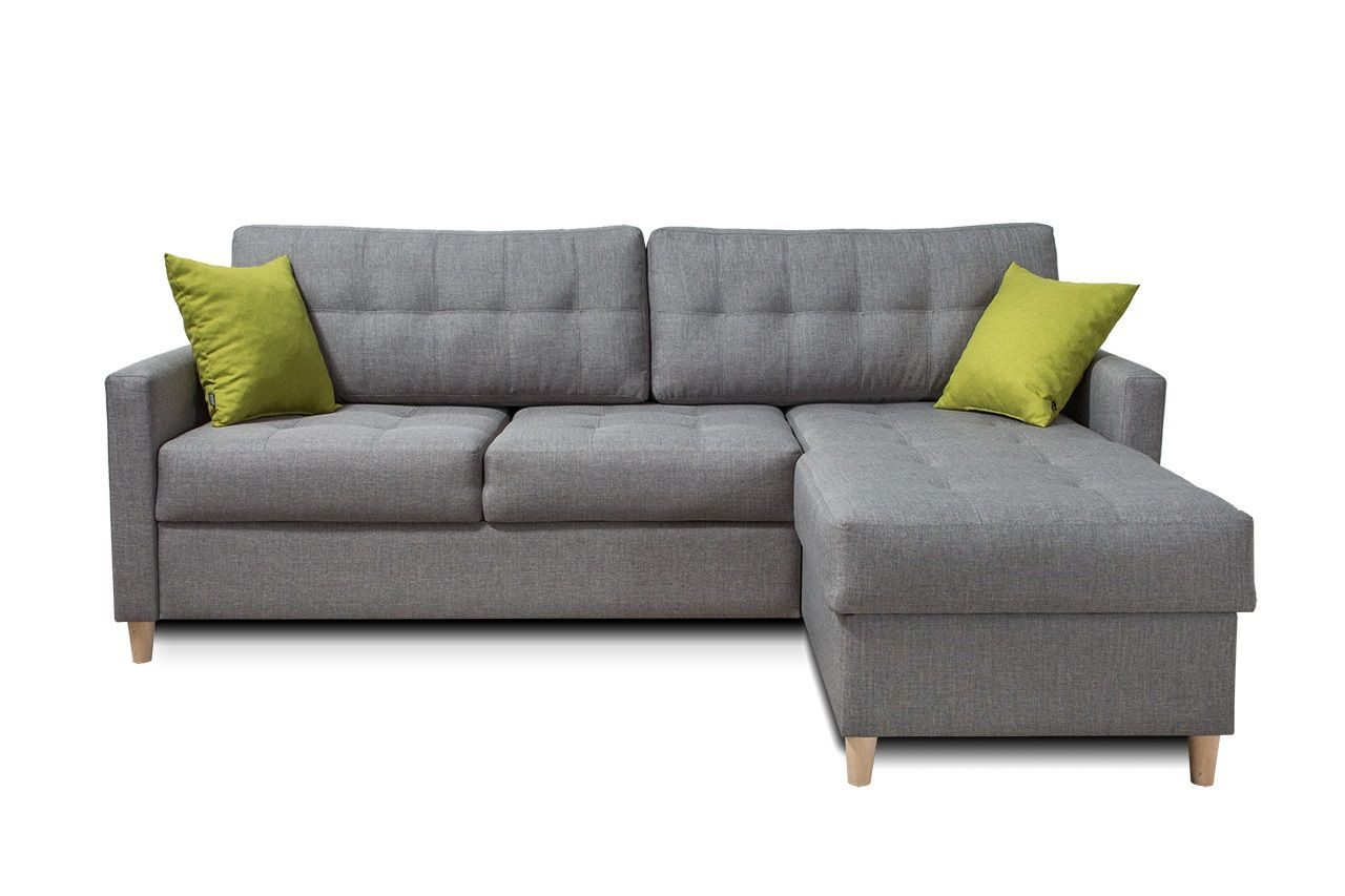 Ecksofa Schlafsofa MOLDE Webstoff (LUX) Ottomane Rechts von Fun Moebel