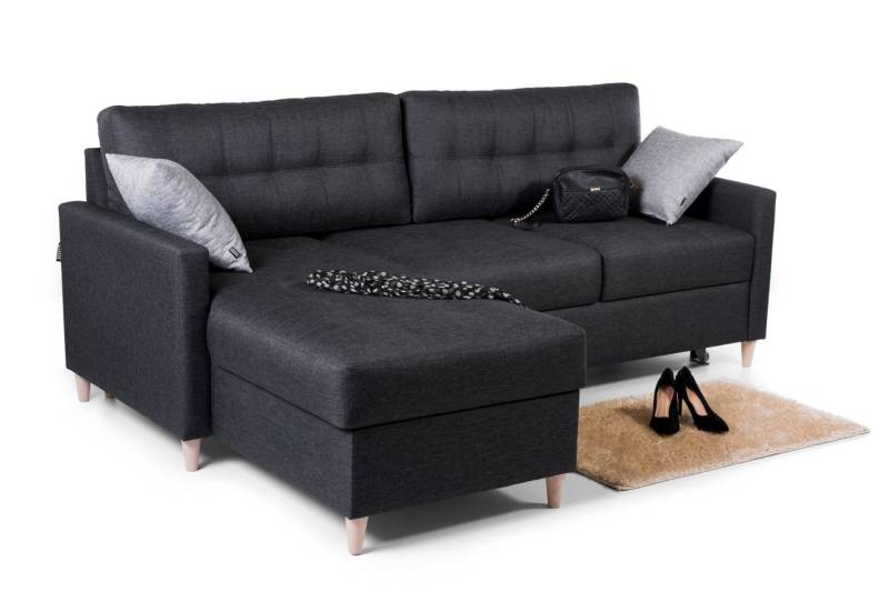 Ecksofa Schlafsofa MOLDE Webstoff (SALSA) Ottomane Links von Fun Moebel