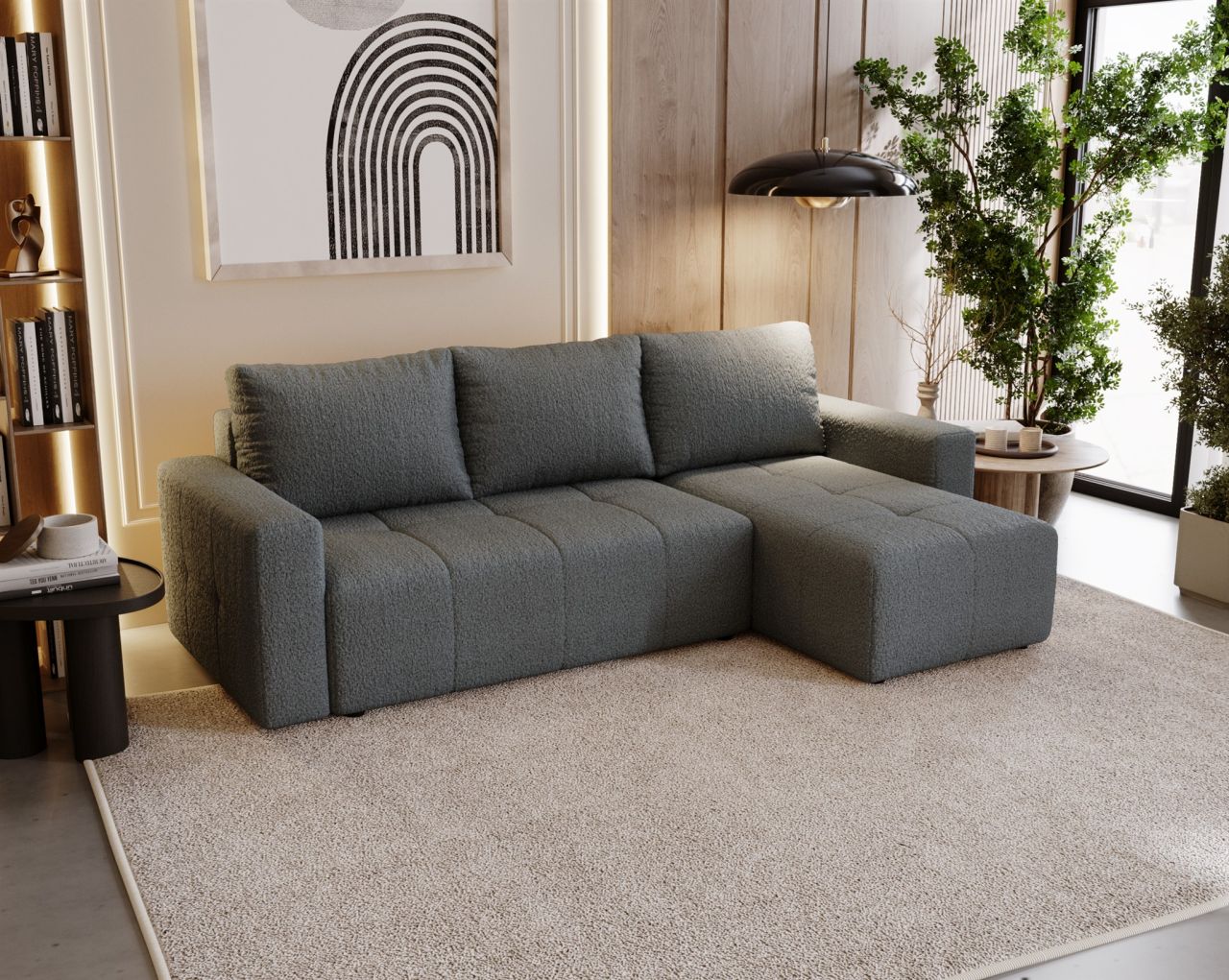 Ecksofa Schlafsofa NOHA in Stoff Now or Never Dunkelgrau Ottomane Rechts Ecksofa Schlafsofa NOHA in Stoff Now or Never Dunkelgrau Ottomane Rechts von Fun Möbel
