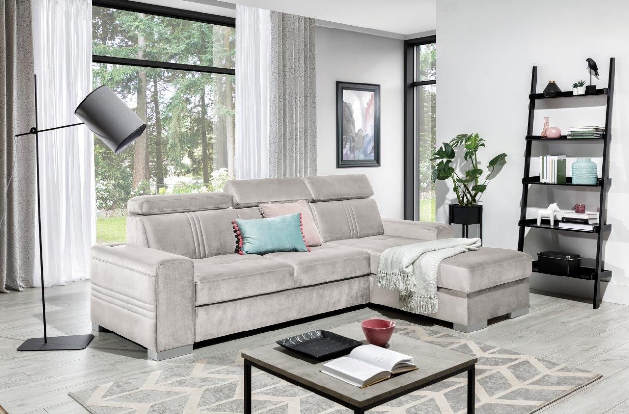 Ecksofa Schlafsofa NOLAN XS inkl. USB in Stoff Element Creme Ottomane Rechts Ecksofa Schlafsofa NOLAN XS inkl. USB in Stoff Element Creme Ottomane Rechts von Fun Moebel