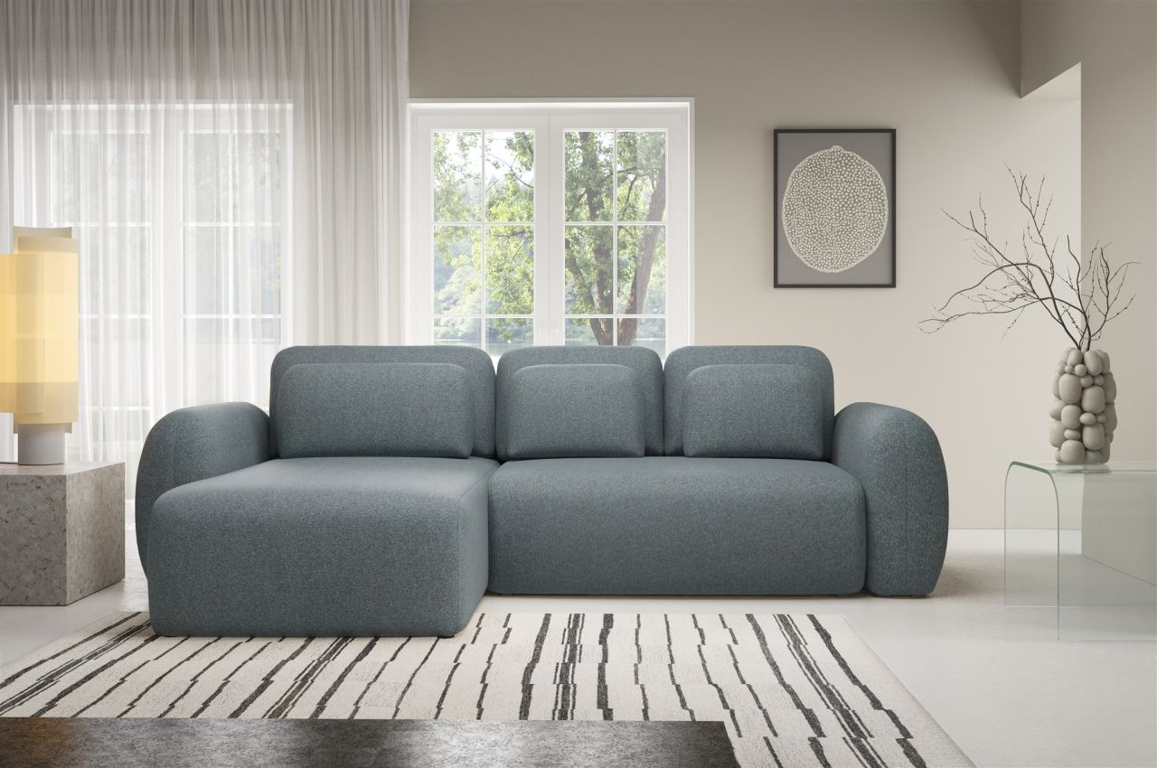 Ecksofa Schlafsofa Sofa GASTON in Stoff Puente Anthrazit Ottomane Links Ecksofa Schlafsofa Sofa GASTON in Stoff Puente Anthrazit Ottomane Links von Fun Möbel