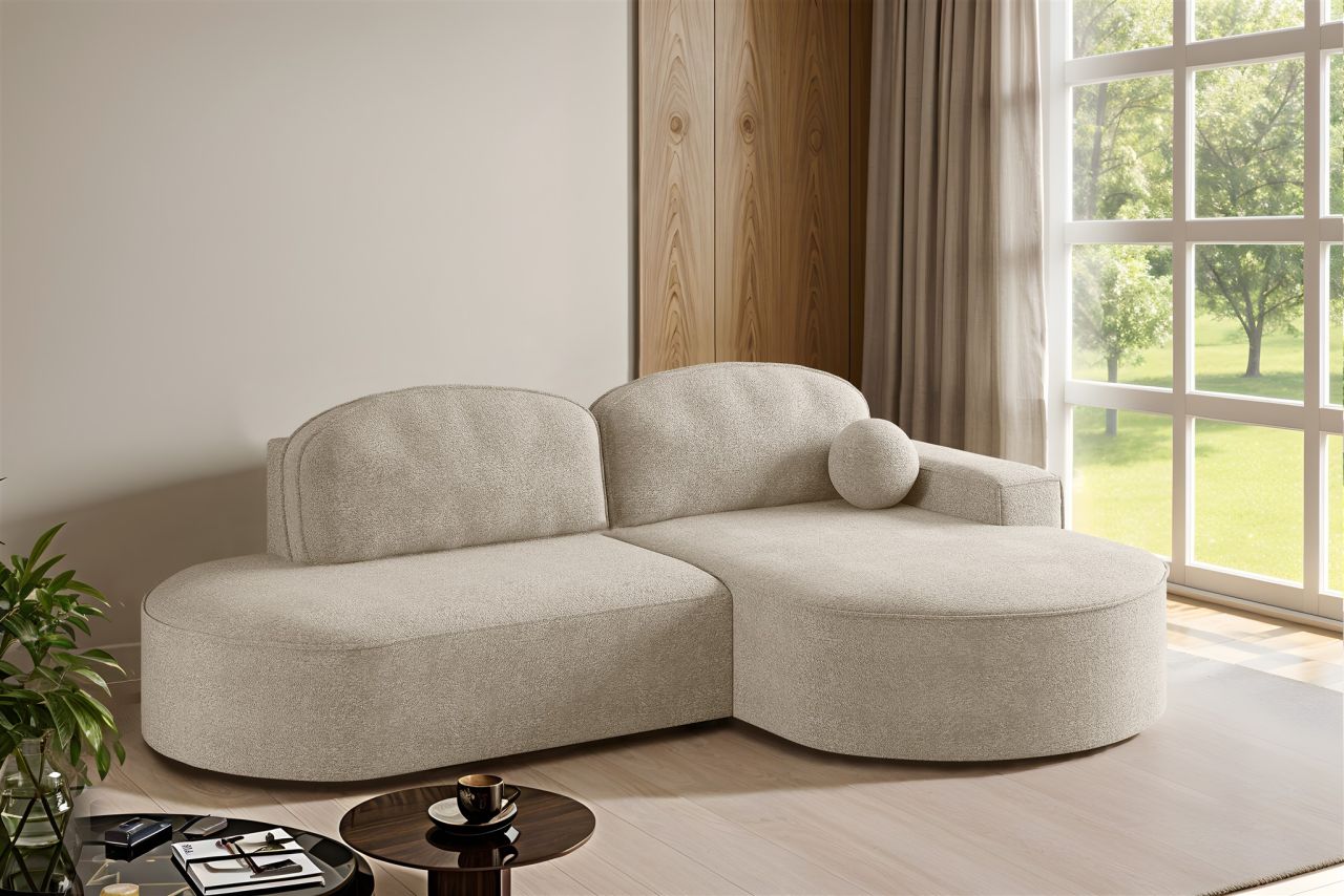 Ecksofa Schlafsofa Sofa GIRONA Stoff Arena Beige Ottomane Rechts Ecksofa Schlafsofa Sofa GIRONA Stoff Arena Beige Ottomane Rechts von Fun Möbel