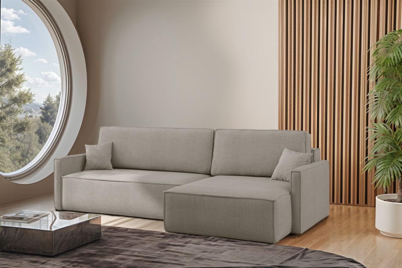 Ecksofa Schlafsofa Sofa LOUIS Stoff Scala Hellgrau Ottomane Rechts Ecksofa Schlafsofa Sofa LOUIS Stoff Scala Hellgrau Ottomane Rechts von Fun Moebel