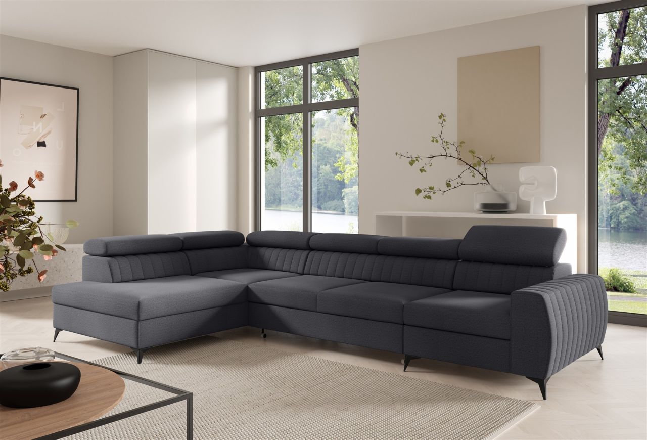 Ecksofa Schlafsofa Sofa TORONTO XL Stoff Element Graphit Ottomane Links Ecksofa Schlafsofa Sofa TORONTO XL Stoff Element Graphit Ottomane Links von Fun Moebel