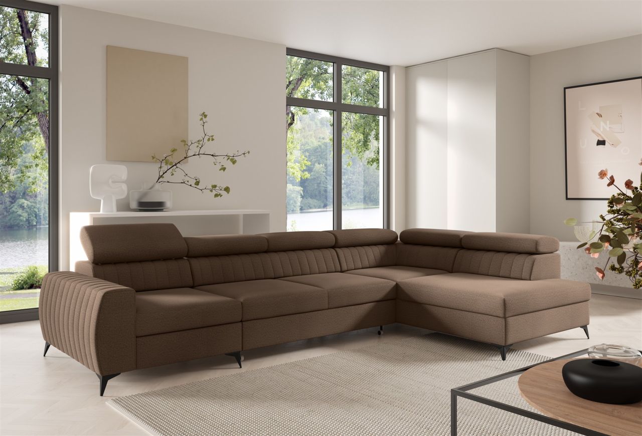 Ecksofa Schlafsofa Sofa TORONTO XL Stoff Element Schokobraun Ottomane Rechts Ecksofa Schlafsofa Sofa TORONTO XL Stoff Element Schokobraun Ottomane Rechts von Fun Moebel