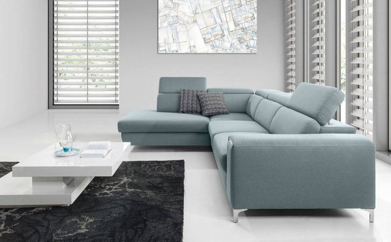 Ecksofa Sofa STELLA XL mit Schlaffunktion Mintgrün Ottomane Links von Fun Moebel