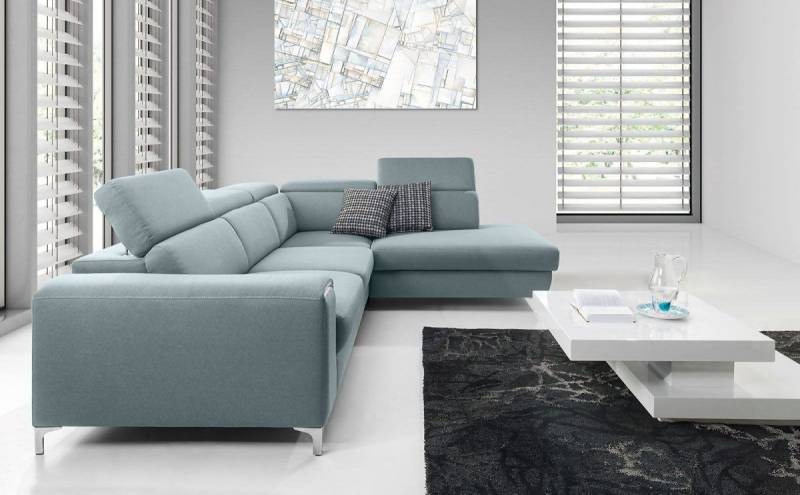 Ecksofa Sofa STELLA XL mit Schlaffunktion Mintgrün Ottomane Rechts von Fun Moebel