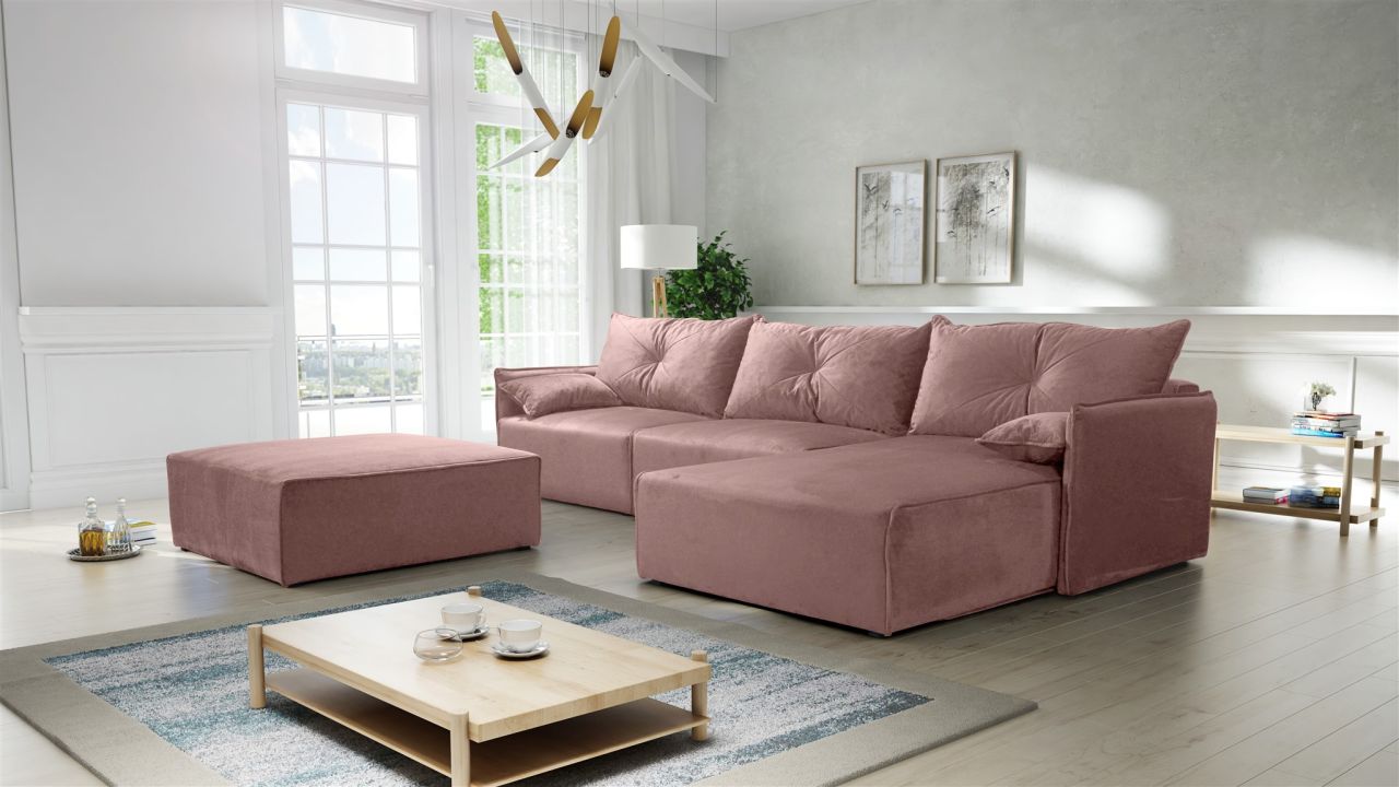 Ecksofa mit Schlaffunktion HUNTER in Royal Altrosa Ottomane Rechts inkl. Hocker Ecksofa mit Schlaffunktion HUNTER in Royal Altrosa Ottomane Rechts inkl. Hocker von Fun Möbel