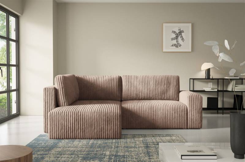 Ecksofa mit Schlaffunktion NATALIA XL in Stoff Tilia Beige Ottomane Links Ecksofa mit Schlaffunktion NATALIA XL in Stoff Tilia Beige Ottomane Links von Fun Möbel
