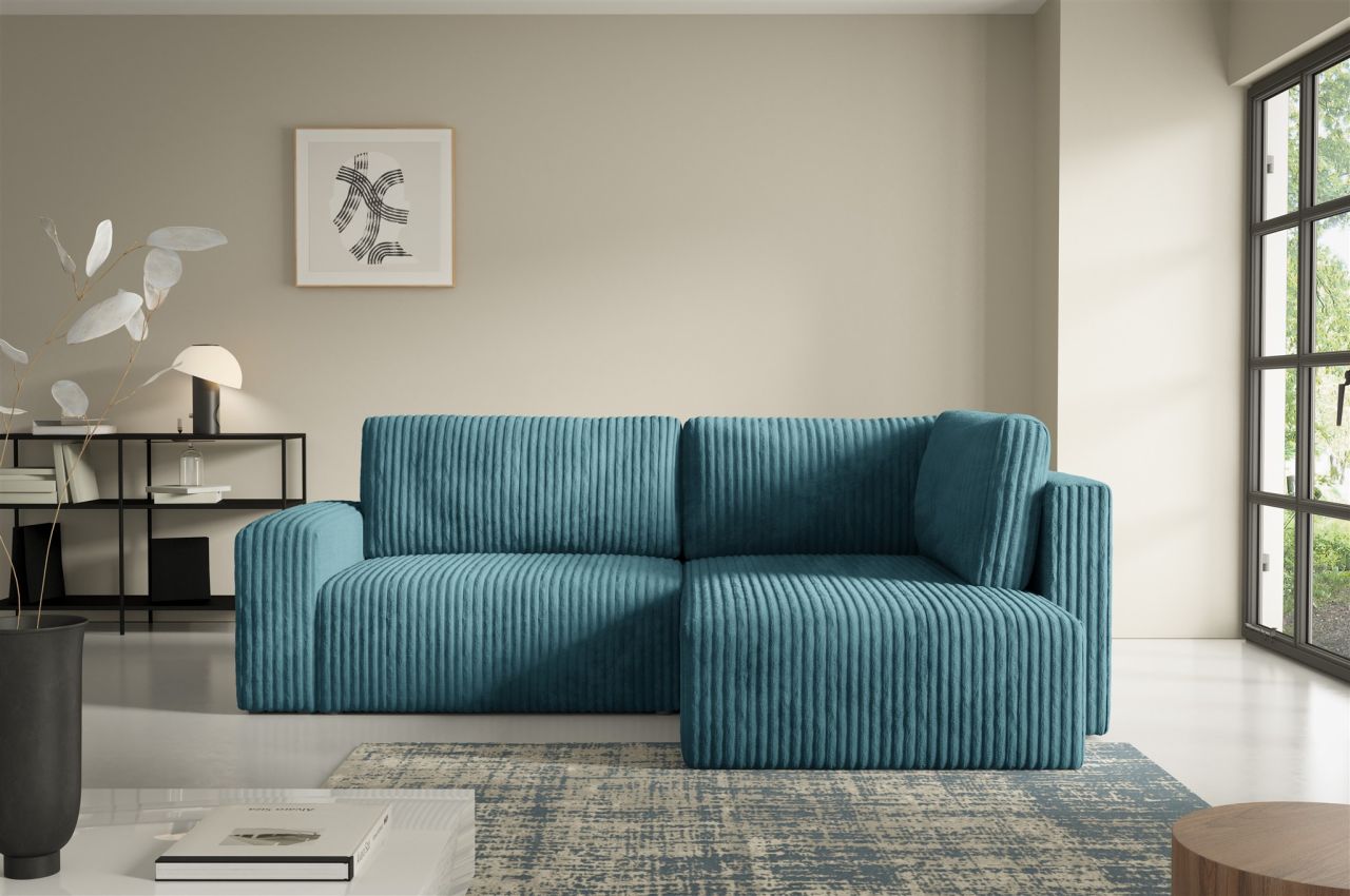 Ecksofa mit Schlaffunktion NATALIA XL in Stoff Tilia Blau Ottomane Rechts Ecksofa mit Schlaffunktion NATALIA XL in Stoff Tilia Blau Ottomane Rechts von Fun Möbel
