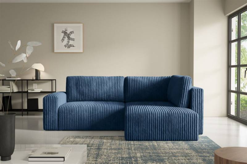 Ecksofa mit Schlaffunktion NATALIA XL in Stoff Tilia Dunkelblau Ottomane Rechts Ecksofa mit Schlaffunktion NATALIA XL in Stoff Tilia Dunkelblau Ottomane Rechts von Fun Möbel