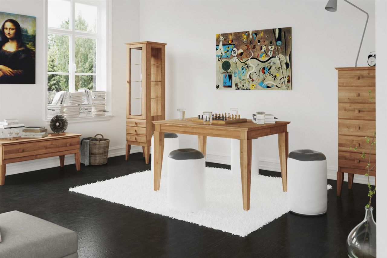 Esstisch Tisch LENNES Eiche massiv 110x90 cm von Fun Möbel