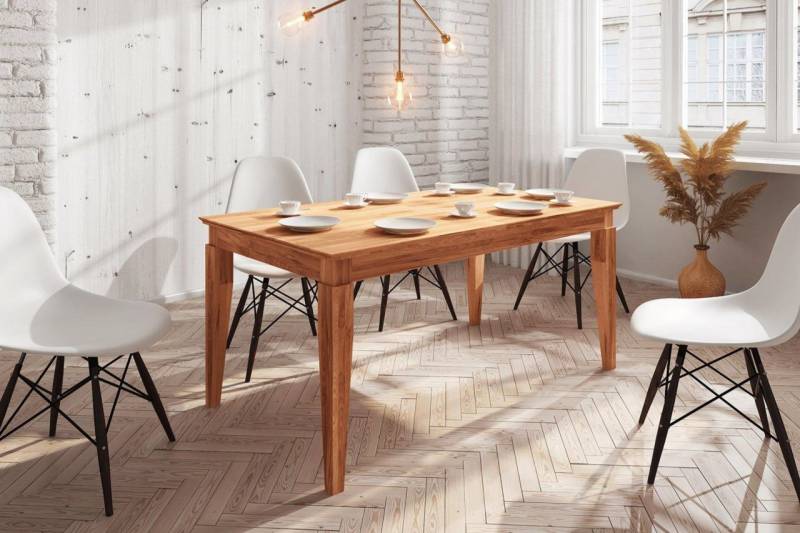 Esstisch Tisch LENNES Eiche massiv 80x80 cm von Fun Möbel
