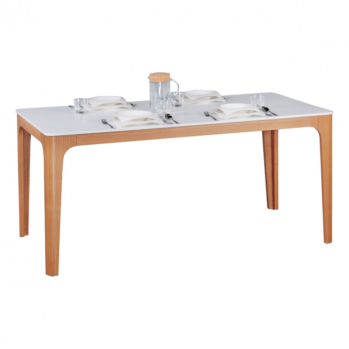 Esstisch Tisch - MAGNUS - Vierfußtisch 160x76 cm MDF Weiß lackiert von Fun Moebel