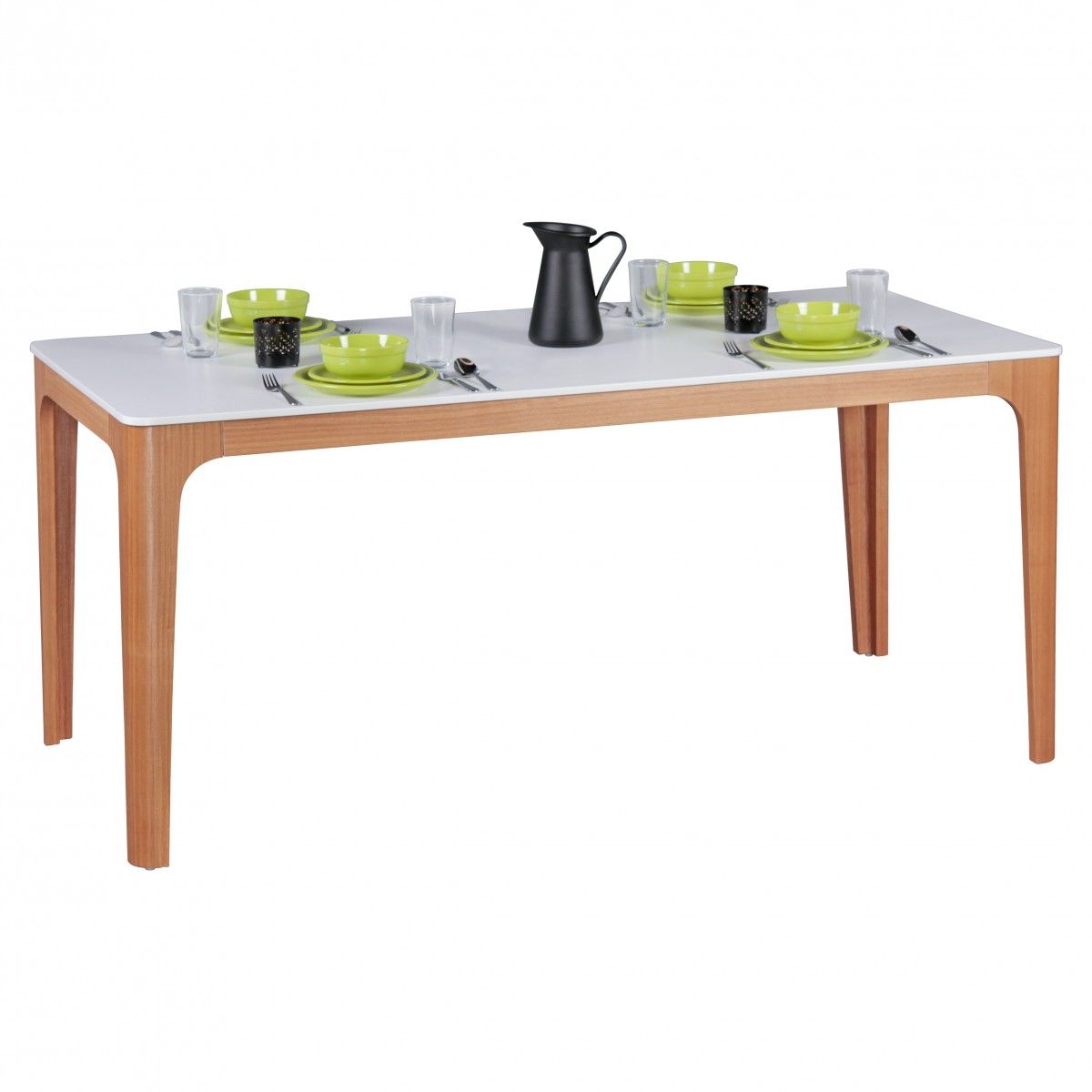 Esstisch Tisch - MAGNUS - Vierfußtisch 180x76 cm MDF Weiß lackiert von Fun Moebel