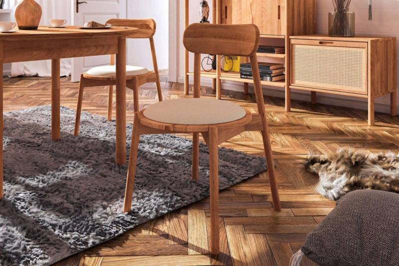 Esszimmerstühle Massivholzstühle SAGA 6er-Set Buche Massivholz von Fun Möbel