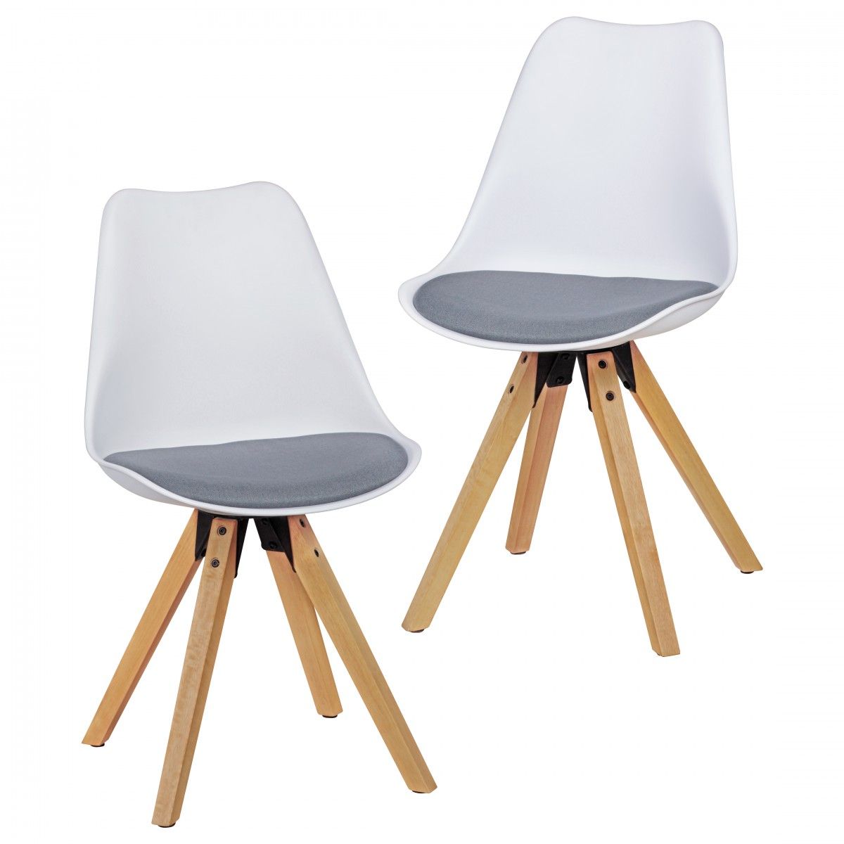 Esszimmerstühle Stühle Vierfußstuhl 2er-Set LEVI Weiss-Grau/Rubberwood Esszimmerstühle Stühle Vierfußstuhl 2er-Set LEVI Weiss-Grau/Rubberwood von Fun Möbel