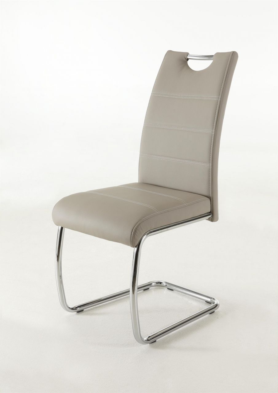 Esszimmerstühle Stuhl Freischwinger 4er Set ELENI Cappucino von Fun Möbel
