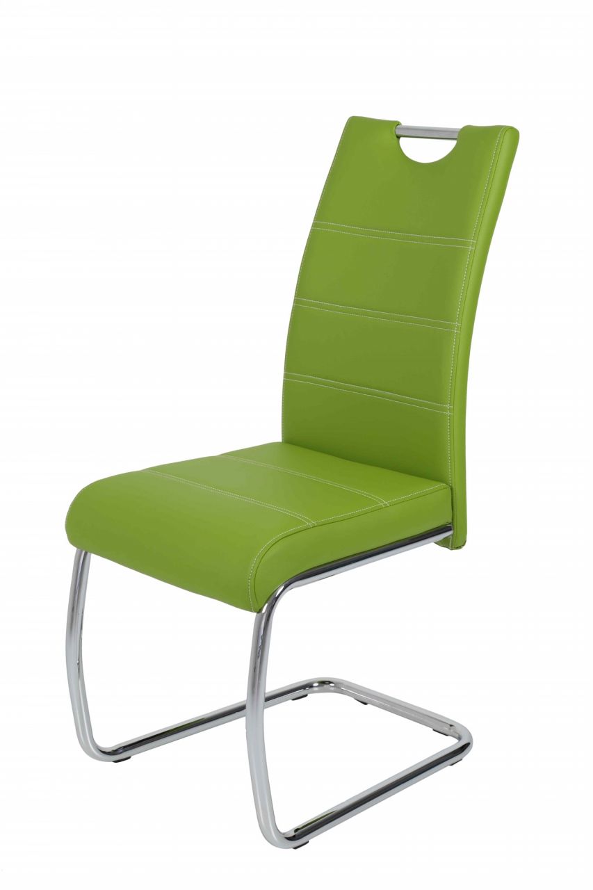 Esszimmerstühle Stuhl Freischwinger 4er Set ELENI Grün von Fun Möbel
