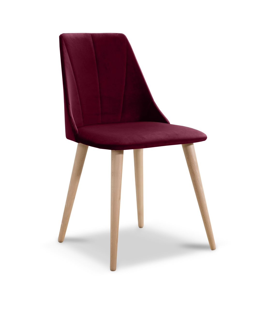 Esszimmerstühle Stuhle 2er Set CAROS Massivholz Buche Stoff Bordeauxrot von Fun Möbel