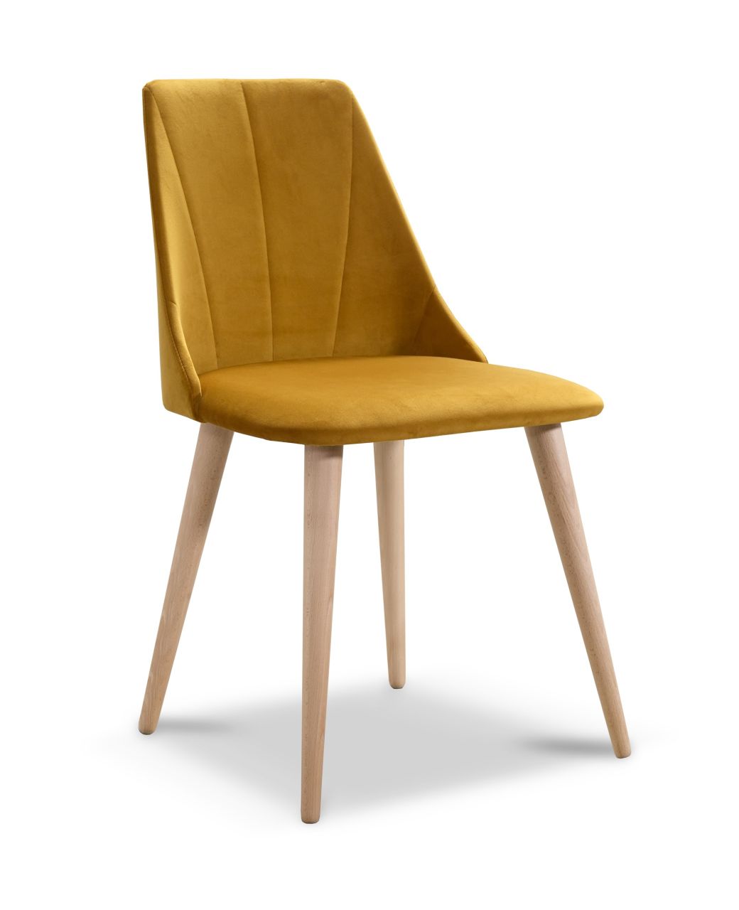 Esszimmerstühle Stuhle 2er Set CAROS Massivholz Buche Stoff Gelb Esszimmerstühle Stuhle 2er Set CAROS Massivholz Buche Stoff Gelb von Fun Möbel
