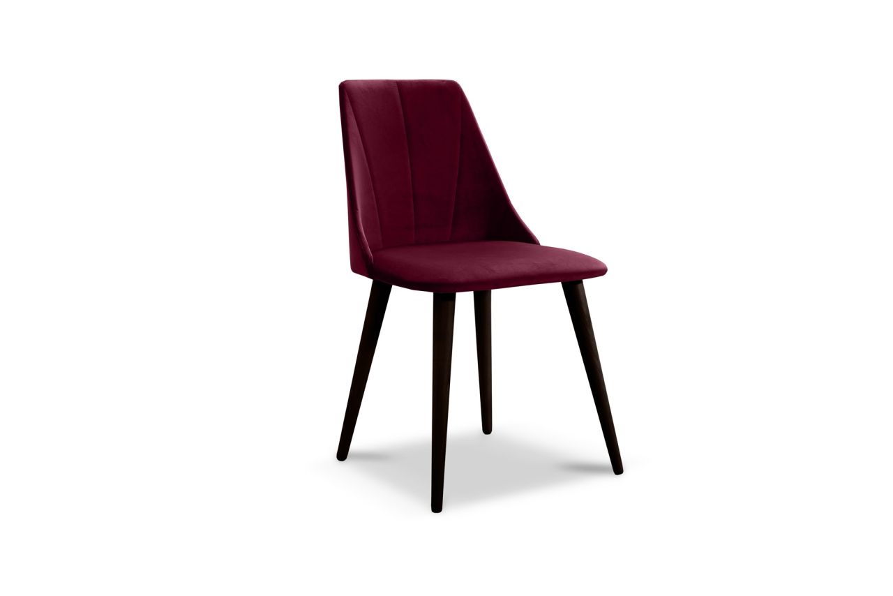 Esszimmerstühle Stuhle 2er Set CAROS Massivholz Buche-Wenge Stoff Bordeauxrot von Fun Möbel