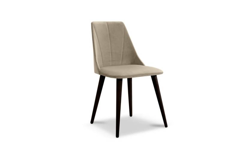 Esszimmerstühle Stuhle 2er Set CAROS Massivholz Buche-Wenge Stoff Creme von Fun Möbel