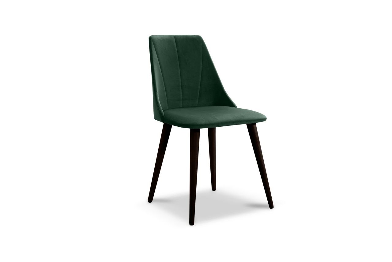 Esszimmerstühle Stuhle 2er Set CAROS Massivholz Buche-Wenge Stoff Grün von Fun Möbel