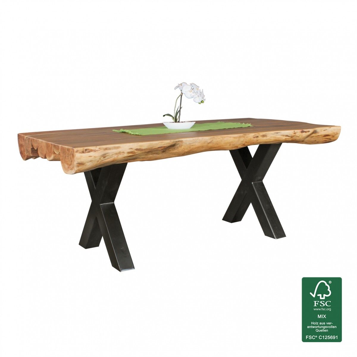 Esszimmertisch Tisch WOOD 200 x 100 cm Akazie Landhaus-Stil Voll-Holz von Fun Moebel