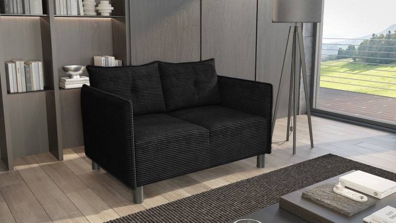 Fun Möbel 2-Sitzer Designersofa DECLAN in Stoff Lincoln, inkl. 2 Rückenkissen, Rundumbezug von Fun Möbel